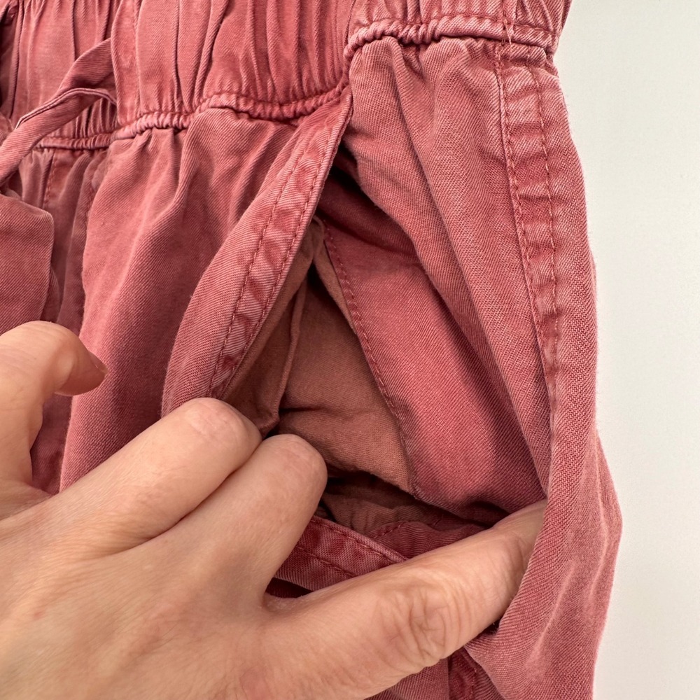 Gorpcore Paperbag Waist Joggers Rose Pink XXS Lyocell Drawstring Relaxed Pants - Picture 5 of 11